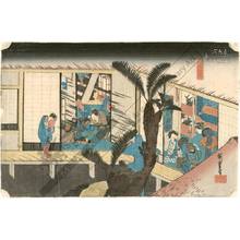 Utagawa Hiroshige: Akasaka: Hostesses at an inn (Station 36, Print 37) - Austrian Museum of Applied Arts
