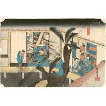 歌川広重: Akasaka: Hostesses at an inn (Station 36, Print 37) - Austrian Museum of Applied Arts