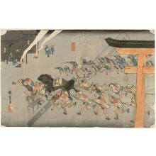 Utagawa Hiroshige: Miya: Religious festival at Atsuta-shrine (Station 41, Print 42) - Austrian Museum of Applied Arts