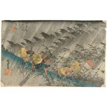 Utagawa Hiroshige: Shono: Stormy rain (station 45, print 46) - Austrian Museum of Applied Arts