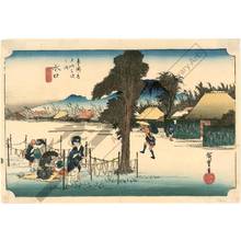 Utagawa Hiroshige: Minakuchi: Famous product: Dried strips of gourd (station 50, print 51) - Austrian Museum of Applied Arts