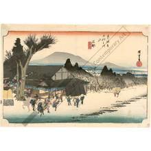 Utagawa Hiroshige: Ishibe: Megawa village (Station 51, Print 52) - Austrian Museum of Applied Arts