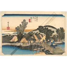 Utagawa Hiroshige: Hodogaya: The Shinmachi-bridge (station 4, print 5) - Austrian Museum of Applied Arts