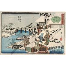 Utagawa Hiroshige: View of Mokubo temple in snow - Austrian Museum of Applied Arts
