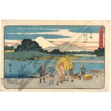 歌川広重: Hiratsuka: The ferry on the Banyu-River (Station 7, Print 8) - Austrian Museum of Applied Arts