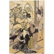 Utagawa Toyohiro: Second month, Set of three prints - Austrian Museum of Applied Arts