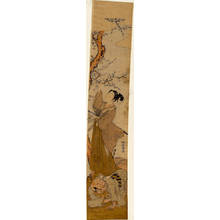 Isoda Koryusai: Man breaking off o plum blossom branch (title not original) - Austrian Museum of Applied Arts