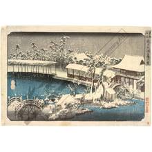 Utagawa Hiroshige: Compound of the Tenman Shrine at Kemeido in the snow - Austrian Museum of Applied Arts