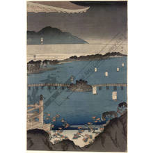 Ando Hiroshige, 歌川広重 (Ando Hiroshige)による浮世絵「Looking at Ishiyama with a general view of the Eight sights of the province of Omi」