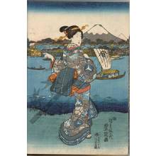 Utagawa Kunisada, 歌川国貞 (Utagawa Kunisada I)による浮世絵「Women at the banks of Sumida river (title not original)」