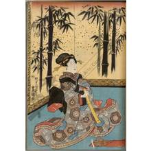 Utagawa Kunisada, 歌川国貞 (Utagawa Kunisada I)による浮世絵「Three tunes of elegant women」