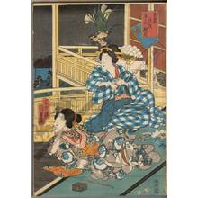 Utagawa Kunisada II, 二代歌川国貞 (Utagawa Kunisada II)による浮世絵「Autumn moon above Tatsumi」