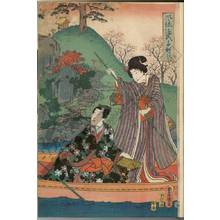 Utagawa Kunisada, 歌川国貞 (Utagawa Kunisada I)による浮世絵「Elegant Genji boating」