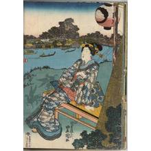 歌川国貞: Women at the banks of Sumida river (title not original) - Austrian Museum of Applied Arts