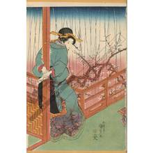Utagawa Kunisada: Scene in the spring rain - Austrian Museum of Applied Arts