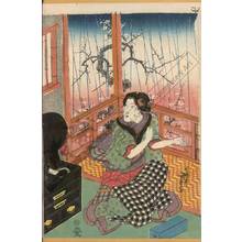 Utagawa Kunisada, 歌川国貞 (Utagawa Kunisada I)による浮世絵「Scene in the spring rain」