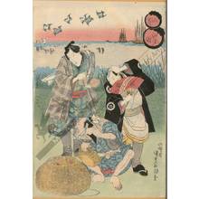 Utagawa Kunisada, 歌川国貞 (Utagawa Kunisada I)による浮世絵「Gathering shells at Suzaki」