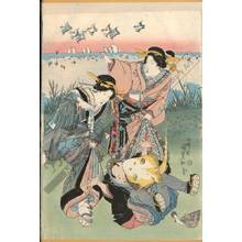 Utagawa Kunisada: Gathering shells at Suzaki - Austrian Museum of Applied Arts