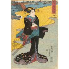 Utagawa Kunisada, 歌川国貞 (Utagawa Kunisada I)による浮世絵「Shino bridge」