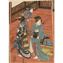 Utagawa Kunisada: Prosperity of the Momokawa restaurant - Austrian Museum of Applied Arts