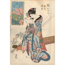 Utagawa Kunisada, 歌川国貞 (Utagawa Kunisada I)による浮世絵「Earthenware and element earth - Cherry blossoms and element wood」