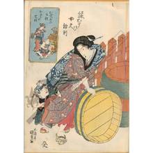 Utagawa Kunisada: Cold water and element water - Fireflies and element fire - Austrian Museum of Applied Arts