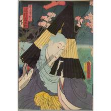 Utagawa Kunisada: Sawamura Tanosuke in a parody of the nun Seigen - Austrian Museum of Applied Arts