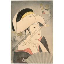 喜多川歌麿: Geisha Tomimoto Toyohina (title not original) - Austrian Museum of Applied Arts