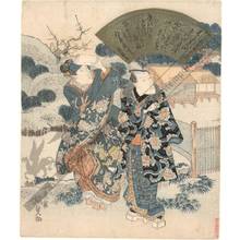 Utagawa Kunisada: Actors in a winter landscape (title not original) - Austrian Museum of Applied Arts