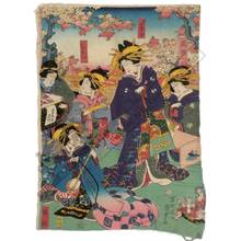 Japanischer Druck "Courtesans attending a party (title not original)" von Utagawa Kunisada II, 二代歌川国貞 (Utagawa Kunisada II)