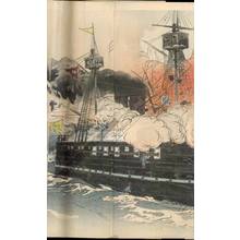 尾形月耕: Naval battle while capturing Haiyang Island - Austrian Museum of Applied Arts