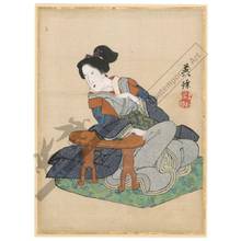 Harukawa Eicho: Nun leaning on an armrest (title not original) - Austrian Museum of Applied Arts