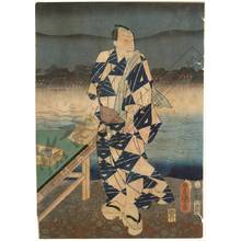 Utagawa Kunisada: Enjoying the evening cool in the dry river bed near Shijo - Austrian Museum of Applied Arts