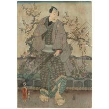 Utagawa Kunisada: Modern parody on the six poets and six flowers, Number 3 - Austrian Museum of Applied Arts