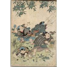 渓斉英泉: Children gathering chestnuts (title not original) - Austrian Museum of Applied Arts