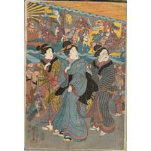 Utagawa Kuniyoshi: Bustling crowds at the great horse circus at Ryogoku - Austrian Museum of Applied Arts