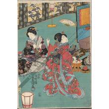 Utagawa Kunisada: Concert in the palace (title not original) - Austrian Museum of Applied Arts