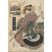 渓斉英泉: Oiso, The courtesan Hozue from the Daimonji house (Station 8, Print 9) - Austrian Museum of Applied Arts