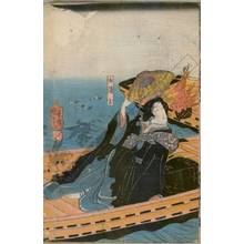 歌川国芳: Ferryboat on the Sumida river - Austrian Museum of Applied Arts