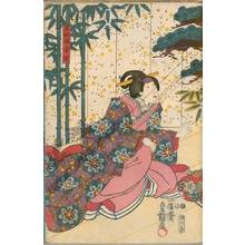 Utagawa Kunisada: Hayase, the daughter of Ishida - Austrian Museum of Applied Arts