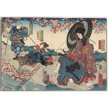 Utagawa Kunisada: Osome, Hisamatsu, Omitsu and a monkey trainer - Austrian Museum of Applied Arts