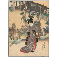 Utagawa Kunisada: Fujieda (Station 22, Print 23) - Austrian Museum of Applied Arts