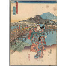 Utagawa Kunisada: Okazaki (Station 38, Print 39) - Austrian Museum of Applied Arts