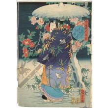 Utagawa Kunisada II: Camellia (title not original) - Austrian Museum of Applied Arts