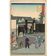 Utagawa Hiroshige III: Kaiunbashi street at the Sakamoto district - Austrian Museum of Applied Arts