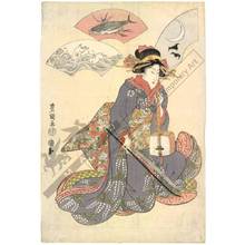 Utagawa Toyokuni I: Hare, Nightingale, A group of three instruments, set of three prints - Austrian Museum of Applied Arts