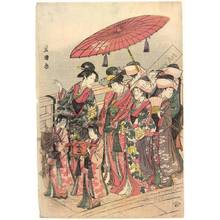 Utagawa Toyokuni I: Procession on the bridge - Austrian Museum of Applied Arts