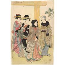 Utagawa Toyokuni I: Visiting a shrine (title not original) - Austrian Museum of Applied Arts