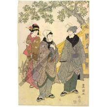 Utagawa Toyokuni I: Visiting a shrine (title not original) - Austrian Museum of Applied Arts