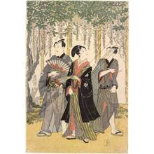 Utagawa Toyokuni I: Fourth month: Wisteria at Kameido - Austrian Museum of Applied Arts